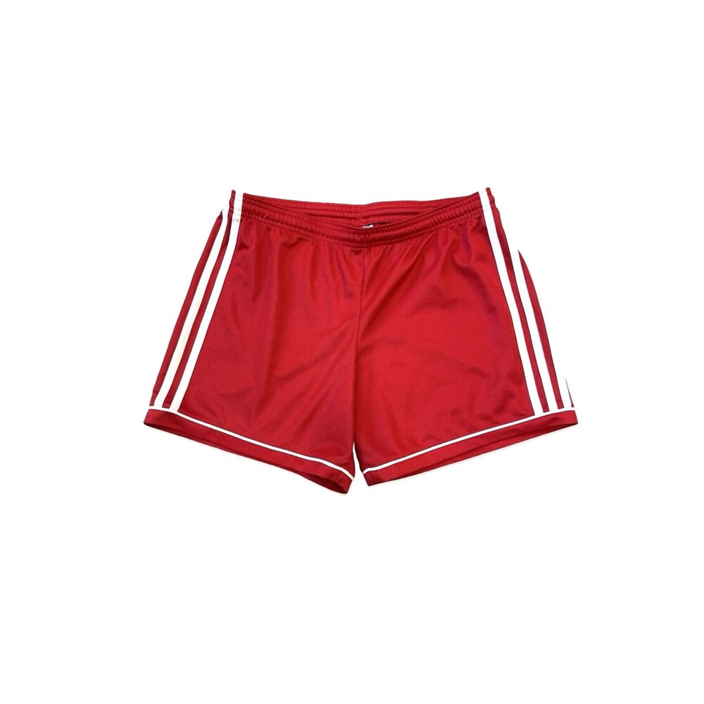 Adidas Red Gym Shorts AeroReady Soccer Athletic No Pockets Mens Small Stripes